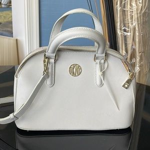 DKNY white leather bag